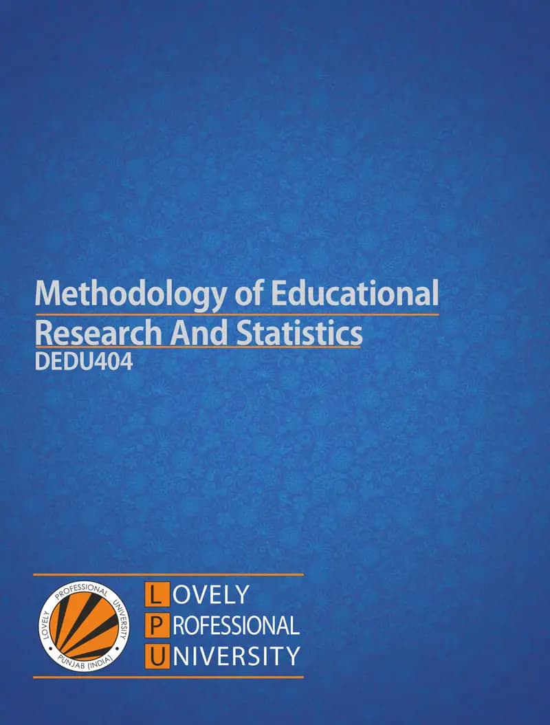 Book cover: Methodology of Educational Research and Statistics by Lovely Professional University