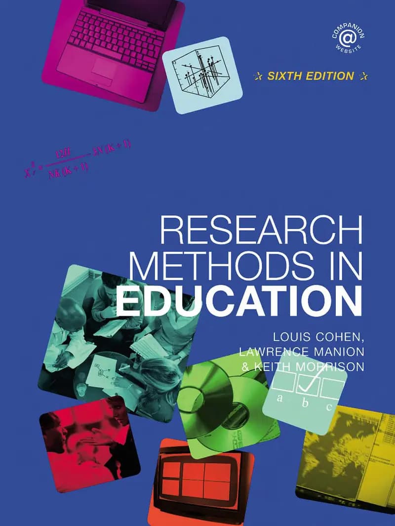 Book cover: Research Methods in Education (6th Edition) by Louis Cohen, Lawrence Manion, Keith Morrison
