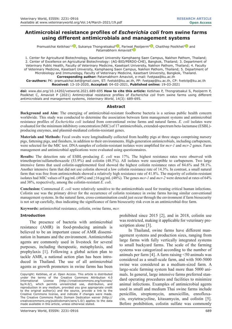 Book cover: Antimicrobial resistance profiles of Escherichia coli from swine by ក្រសួងអប់រំ យុវជន និងកីឡា