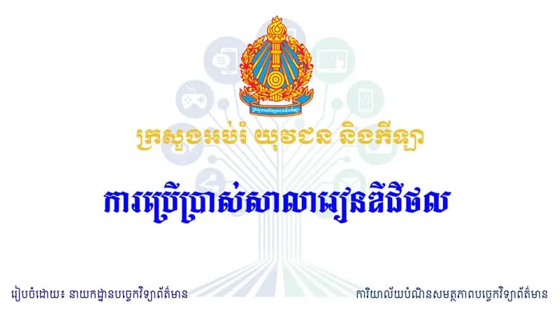 Book cover: របៀបប្រើប្រាស់សាលារៀនឌីជីថល by Monica