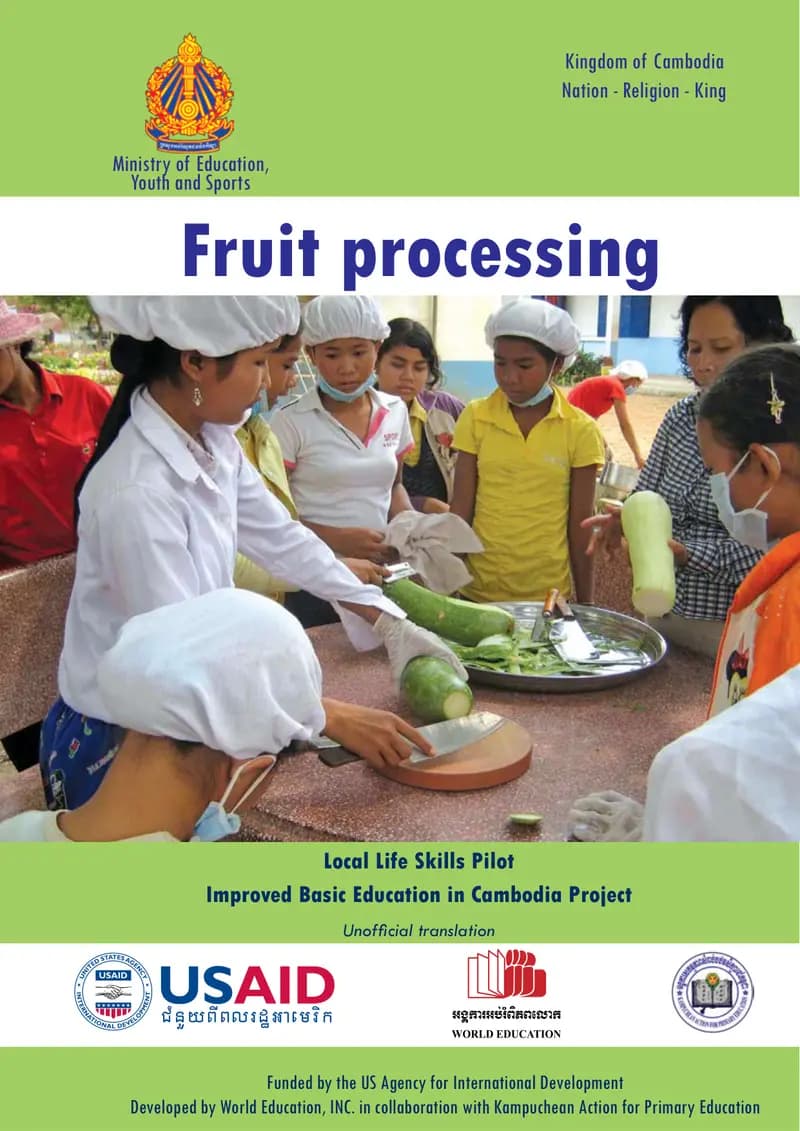 Book cover: Fruit processing by ក្រសួងអប់រំ យុវជន និងកីឡា