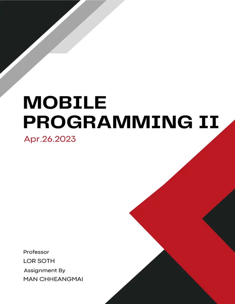 Book cover: Mobile-Programming ( Project 1) by ក្រសួងអប់រំ យុវជន និងកីឡា