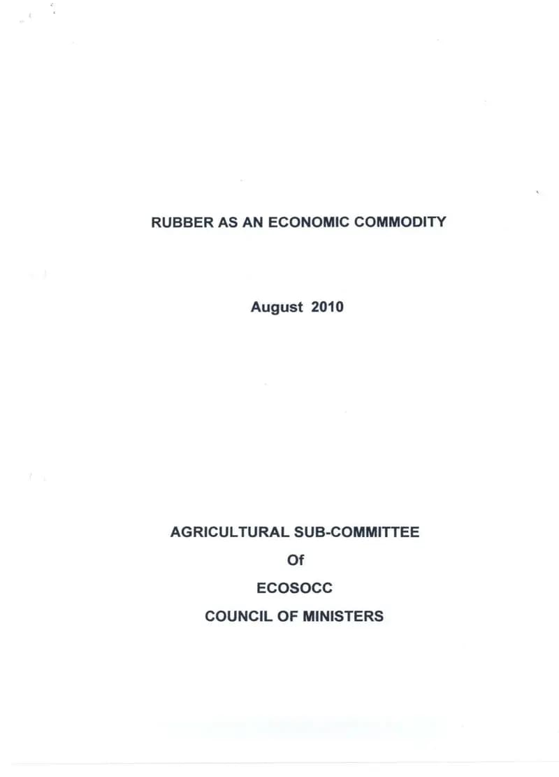 Book cover: Rubber as an Ecomomic Commodity by នាយកដ្ឋានបច្ចេកវិទ្យាព័ត៌មាន